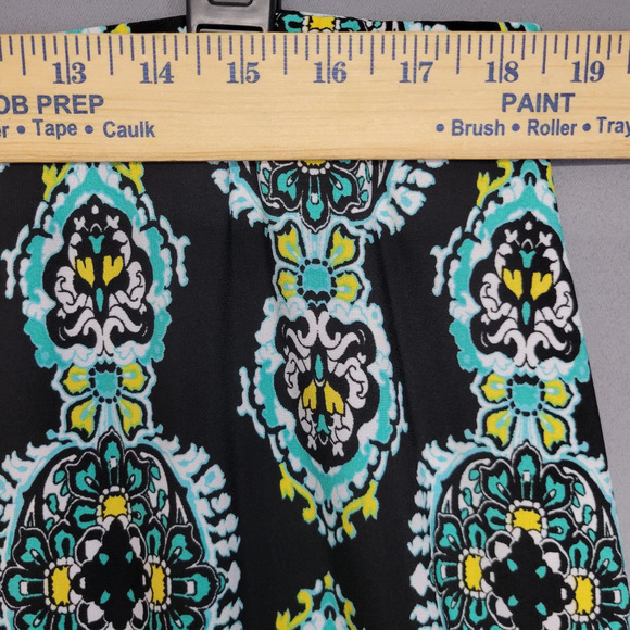 Cato Maxi Skirt Womens Plus Size 18/20W Black Turquoise Paisley Border Stretches - Picture 5 of 11